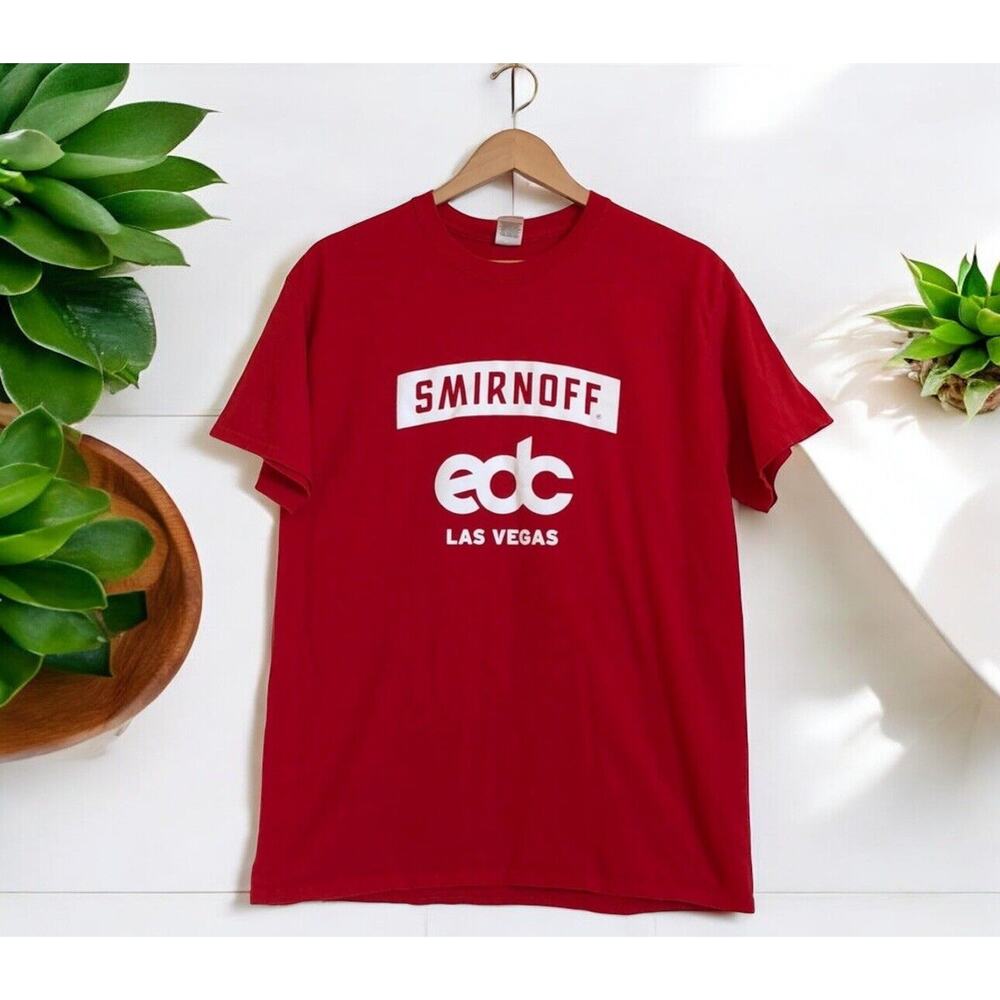 Smirnoff EDC Las Vegas‎ tee Red T Shirt Men’s Size L Large